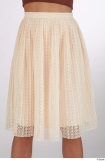 Babbie beige flowy midi skirt casual dressed thigh 0001.jpg